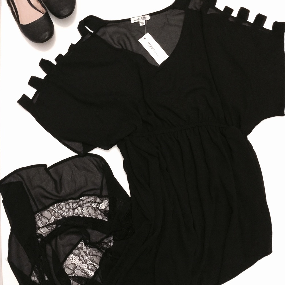 🆕NWT •Wapi• Lace Trim High-Low Maxi - Picture 2 of 8
